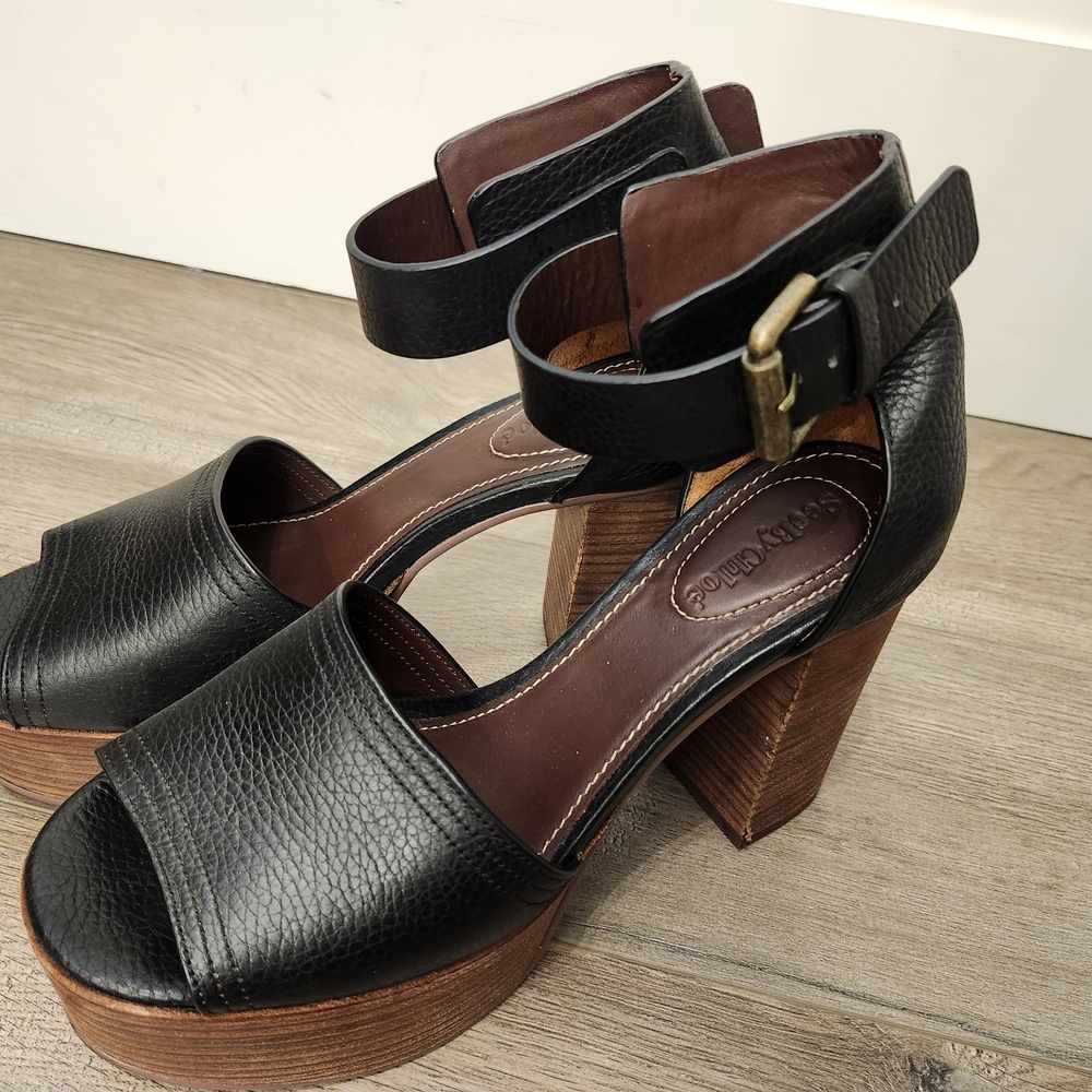 See By Chloe Black and Brown Platform Sandals